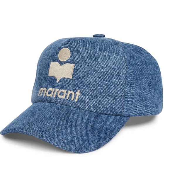 Isabel Marant Tyron Embroidered Denim Baseball Cap NWT - Picture 1 of 7